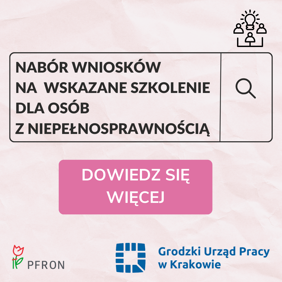 Zdjęcie artykułu Nabór wniosków osoby niepełnosprawnej poszukującej pracy niepozostającej w zatrudnieniu o skierowanie na wskazane szkolenie